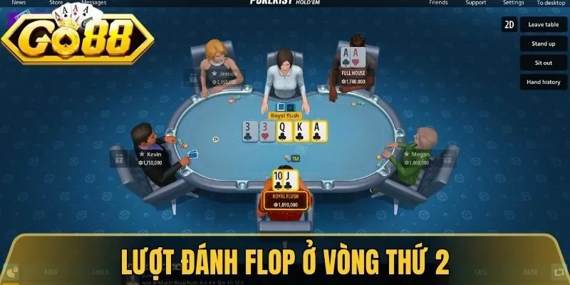 Poker Go88 - Khám Phá Sân Đấu Trí Tố Tiền Đỉnh Cao 2026 3 Lượt đánh Flop ở vòng thứ 2