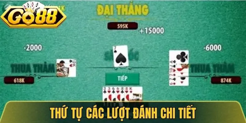 Sâm Lốc Go88 - Bí Quyết Báo Sâm Gom Tiền Cực Khủng 2026 3 Thứ tự các lượt đánh chi tiết